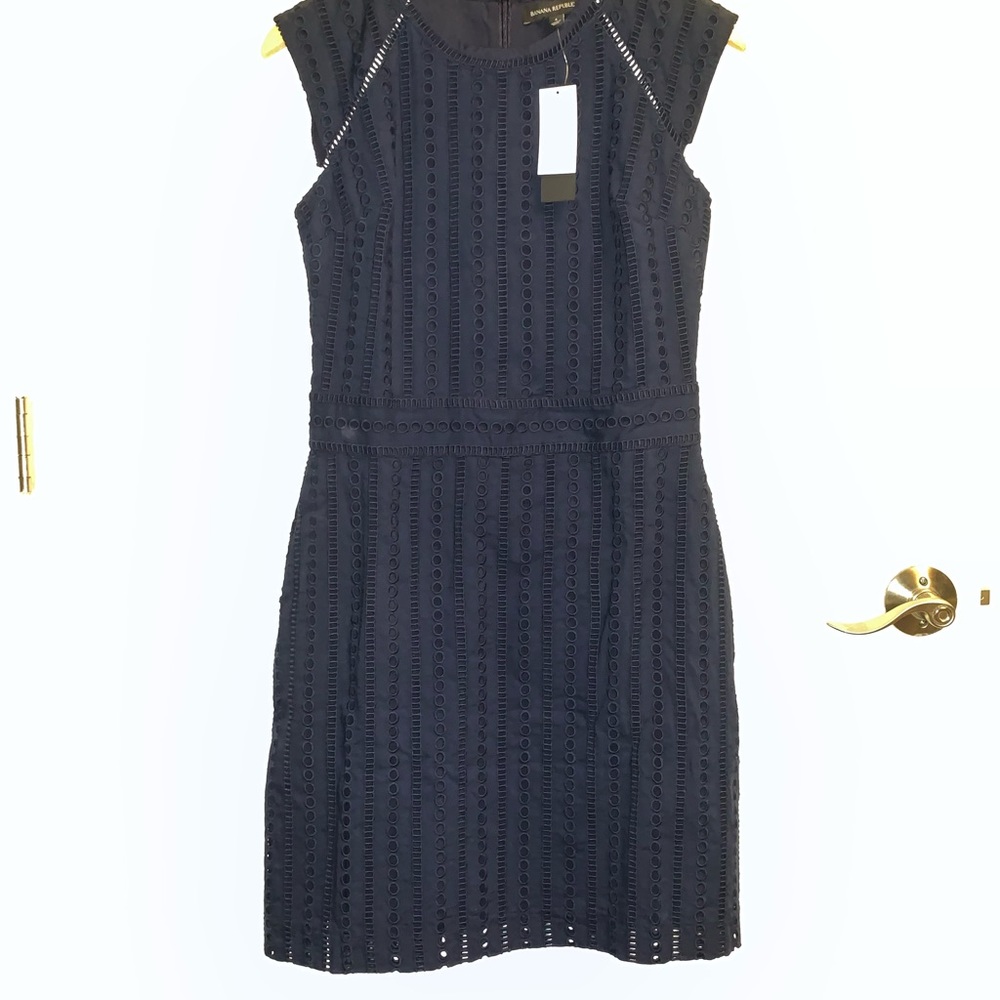 BR Navy blue eyelet dress